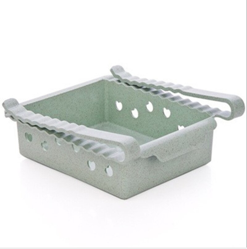1PC Refrigerator Shelf Containers Storage Rack Retractable Food Storage Box Eco-friendly Plastic Container Kitchen Organizer: type2-Green