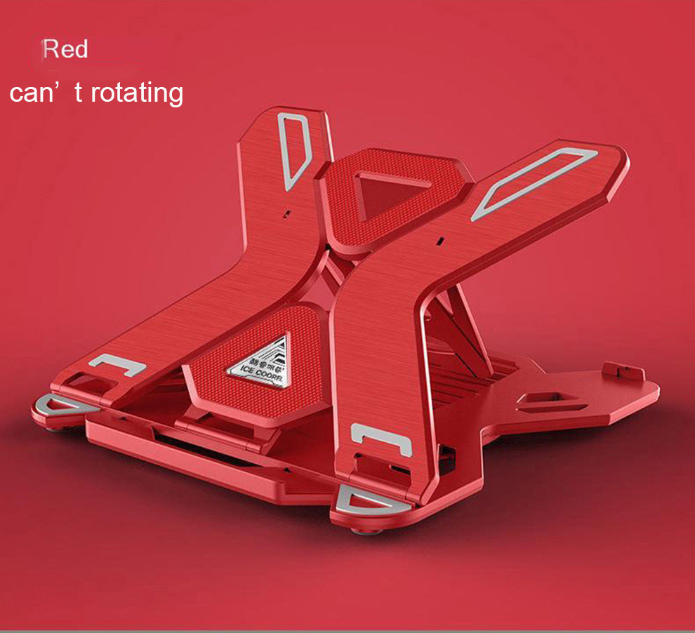 Seenda Folding Laptop Stand 360 Degree Rotating Ergonomic Notebook Stand Desktop Cooling Pad Bracket With Phone Stand: red no rotating