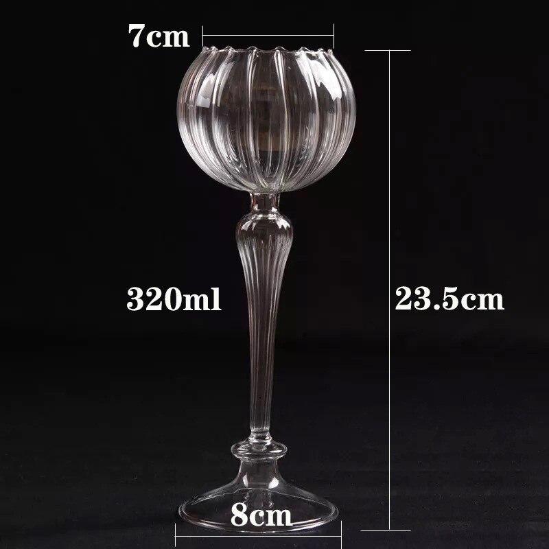 Wine Whiskey Copita Glass Decor Glass Candle Holder Candlestick Light Goblet Flower Coffee Shop Bar Cup