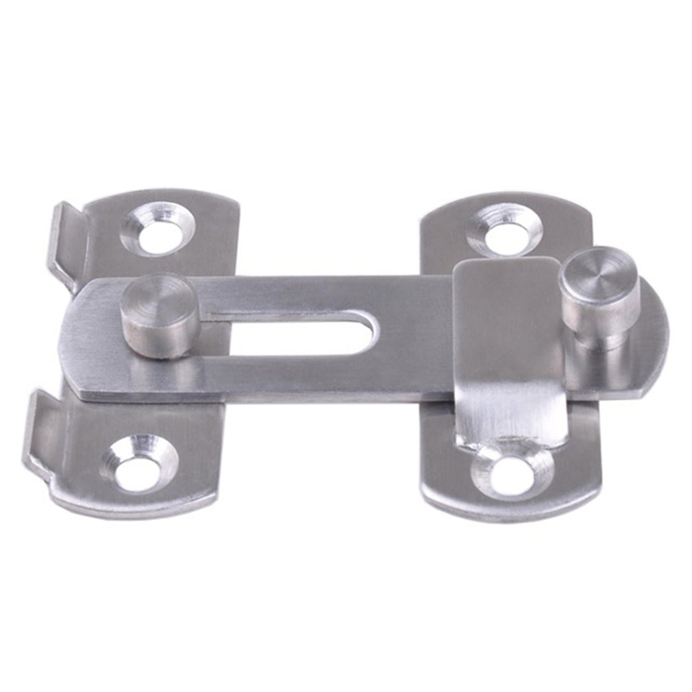 Stainless Steel Hasp Latch Lock Sliding Door For Window Cabinet Fitting Mounted Door Buckle Security Sliding Door Latch