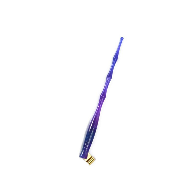 Starry Sky English Oblique Calligraphy Scrip Dip Pen Nib Holder Resin Fountain: Blue Purple