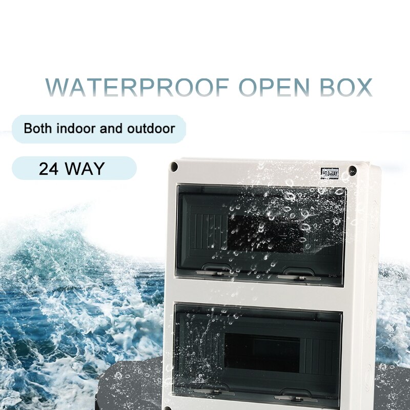 24 Way Plastic Electrical Distribution Box Waterproof MCB Box Enclosure Box Junction Box HT Series
