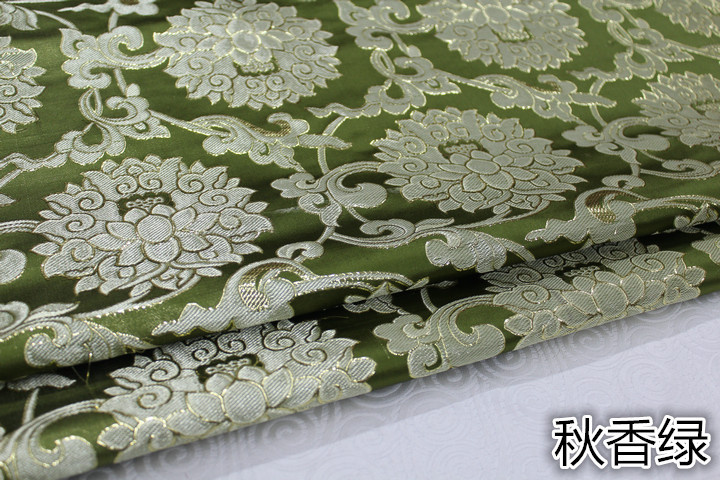 Tkanina Żakardowa Brokatowa - 75cm - Satyna Damask Faux Złoto Jedwab - Na Cheongsam, Lalki, Suknie Mongolskie: Fioletowy
