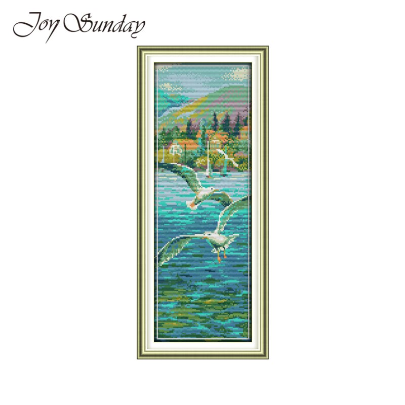 Counted Cross Stitch Scenic Patterns Seaside Landscapes 11ct 14ct DIY Handwork Printed on Canvas DMC Embroidery Kits Needlework: Cross Stitch-F569(3) / 11CT Printed Canvas