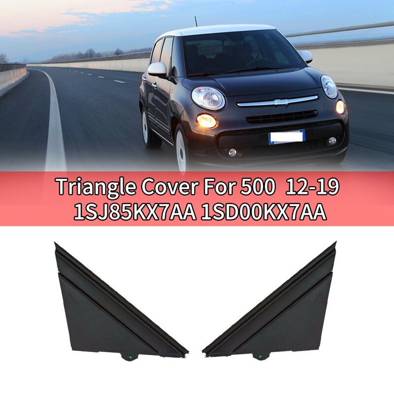 Cubierta de la bandera del espejo de la puerta del coche, moldura, triángulo, para FIAT 500 12-19