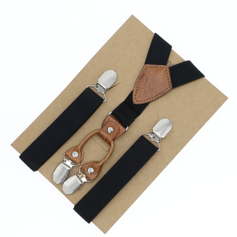 Baby drenge børn seler skjold stribet læder 3 clip-on elastiske justerbare seler stropper tøj tilbehør fritidstøj