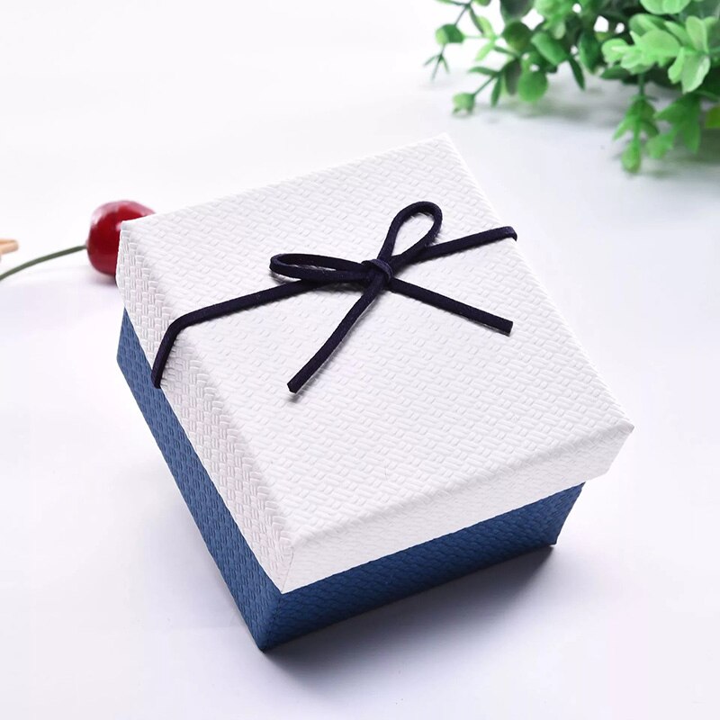 Square Jewelry Box Simple Jewelry Box Earrings Necklace Pendant Display Box Watch Beauty Jewelry Box Bracelet Storage Box: White blue