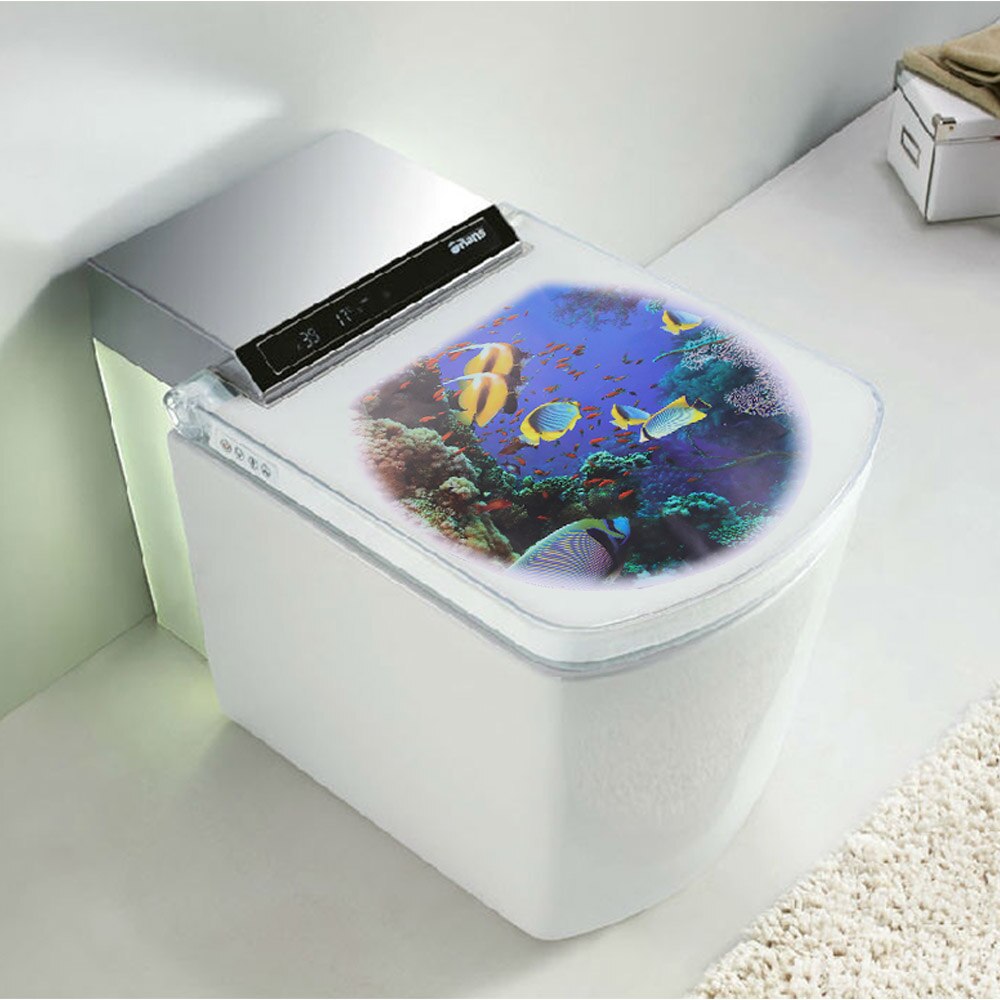 Trou vif animaux siège de toilette autocollants décoration de la maison bricolage Wc toilettes Pvc affiches dessin animé mur vinyle Art Stickers muraux
