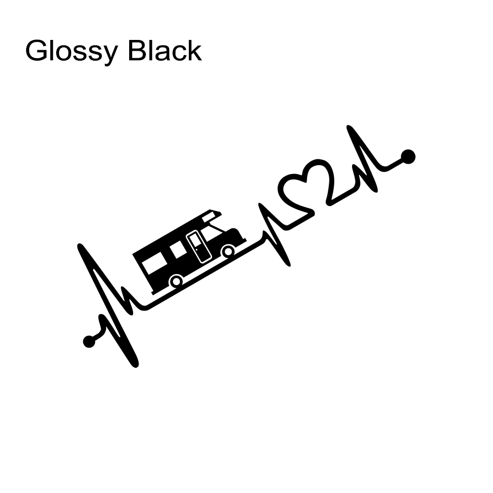 Pegatinas de vinilo de rayas para autocaravana, caja de caballos, caravana, RV, accesorios para coche, calcomanías gráficas de decoración de electrocardiograma: L / Oro