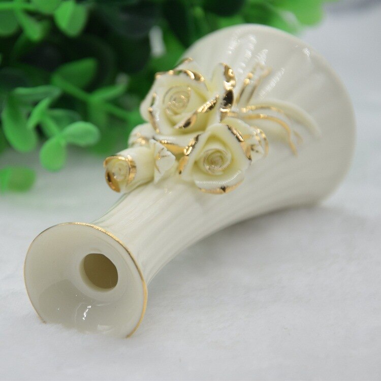 Ceramic Crafts Flower Container Vase Rose Carnation Bottle Home Ornaments Tabletop Small Jardiniere Wedding Decoration