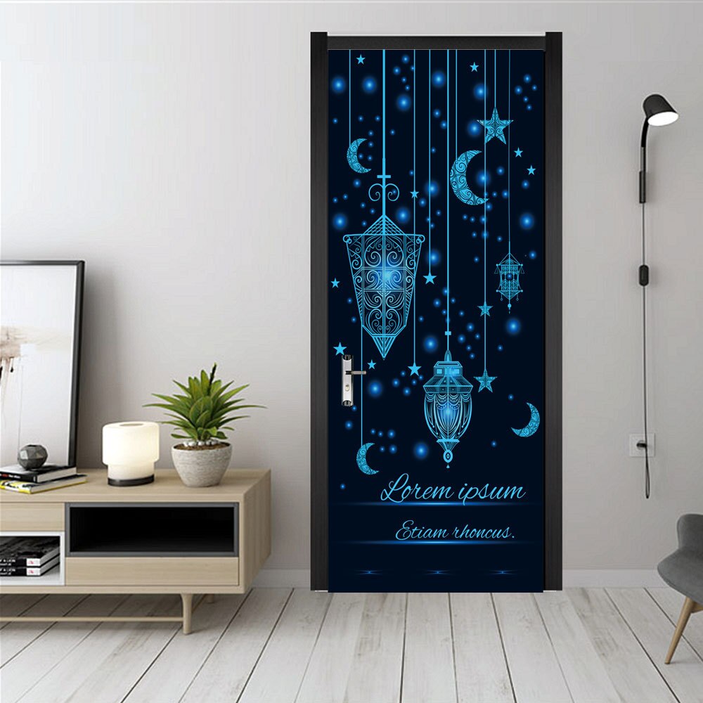 3D Self-adhesive Muslim Door Sticker Ramadan Decoration EID Living Room Bedroom Glass Door Mural Wallpaper: MMT007