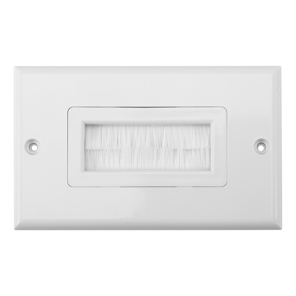 Cable Pass Through Home Single Gang Anti Dust Multifunctional Outlet Mount Panel ABS White Wall Socket Easy Install Brush Plate