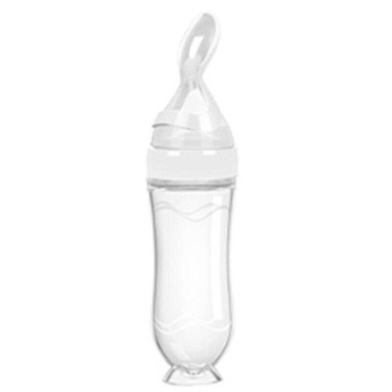 Kinderen Zachte Hoofd Soep Mok Fles Lepel Servies Silicagel Lepel Vork Voeden Bestek Baby Dingen Babyvoeding Mok: Sucker White