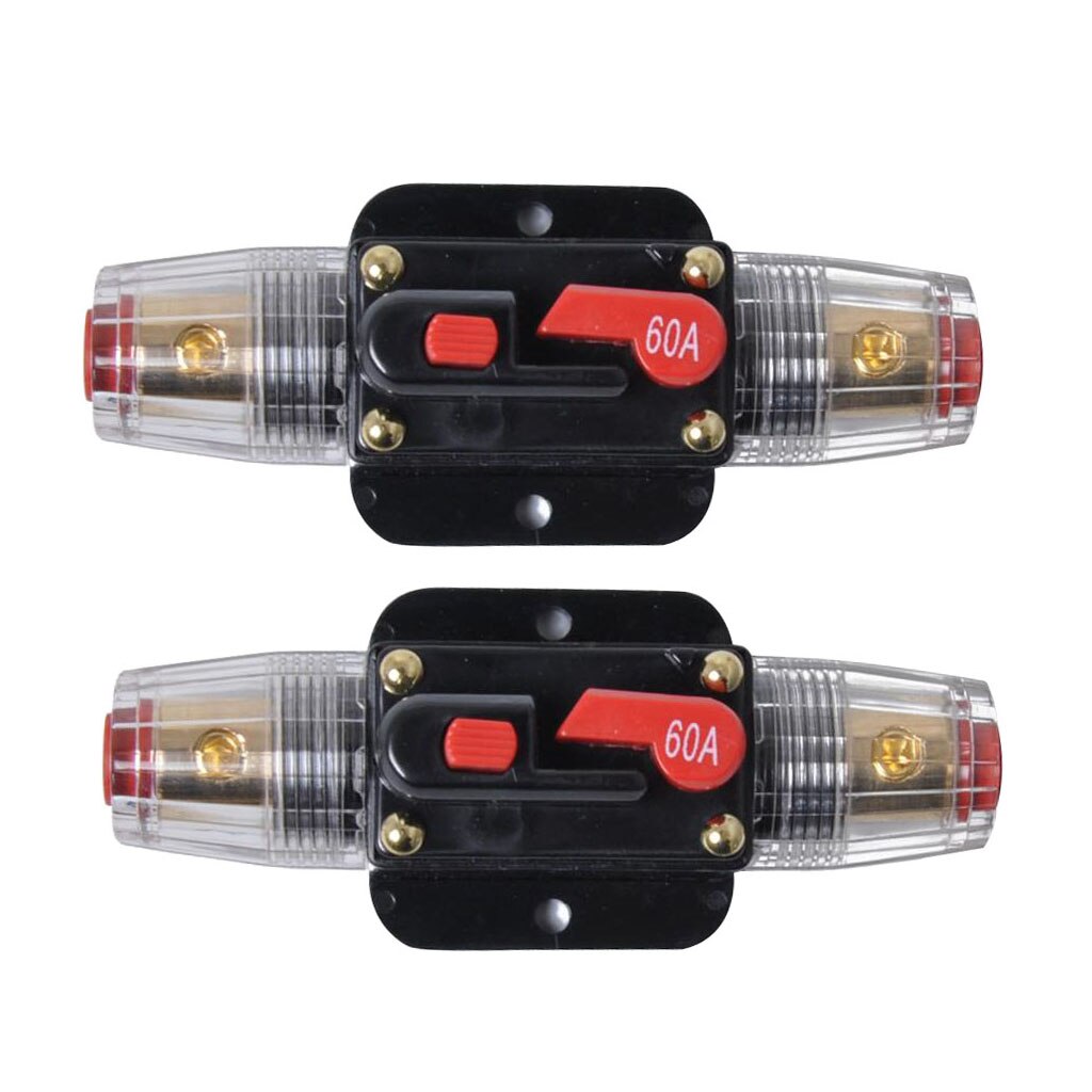 2pcs 60A Car Inline Circuit Breaker Automatic Fuse Automatic Switch