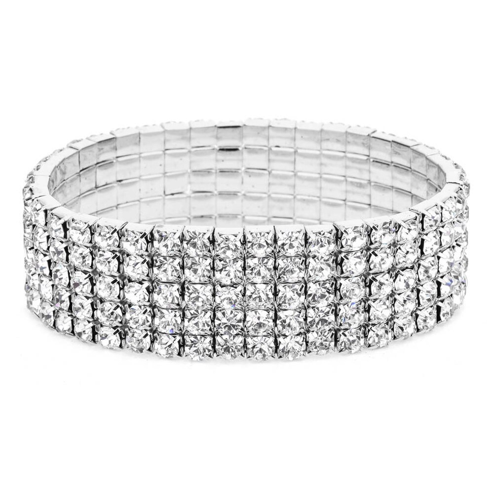 Stretchy Bracelet Anklet Ankle chain Diamante RhinestonesFoot JewelryCrystal Bracelet 1/2/3/4/5 Rows: 5 Rows