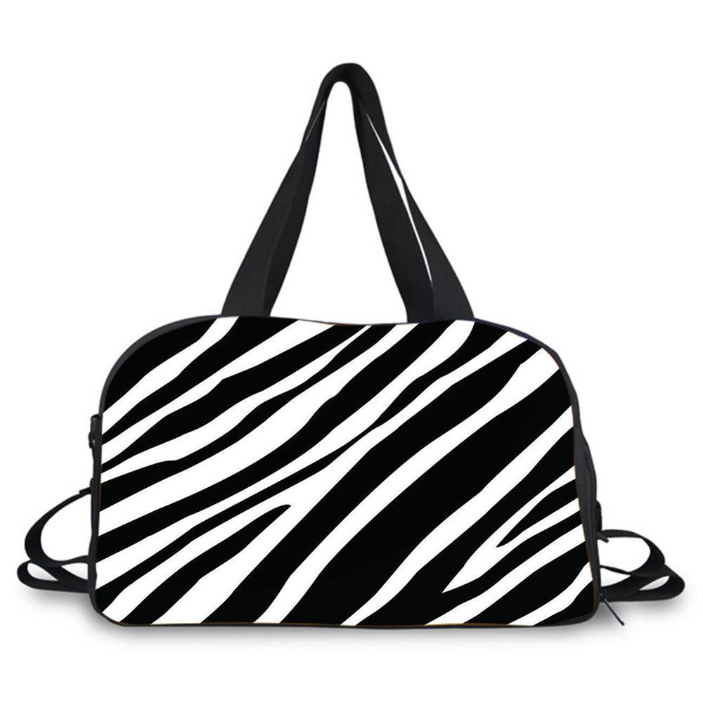 Bolso de lona con estampado de cebra y tigre para mujer, bolsa de lona con estampado de leopardo, de Rayas, para viajes, para baile de fin de semana: 02