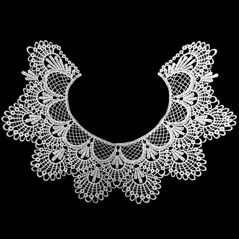 Black Flower Leaf Embroidery Collar Venise Lace Flowers Neckline Collar Applique Trim and Lace fabric sewing supplies