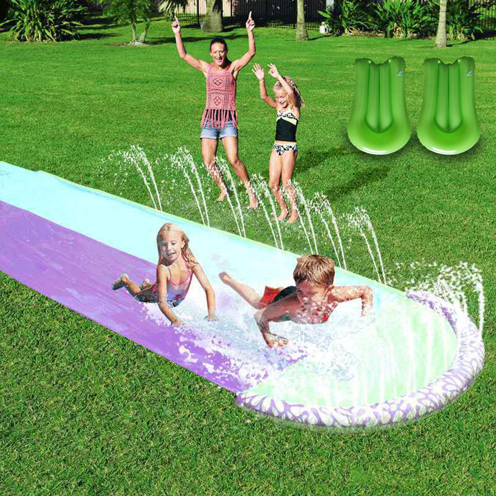 Opblaasbare Glijbaan Zwembaden Kinderen Kids Outdoor Water Sliding Board Sprinkler Zomer Achtertuin Waternevel Speelgoed