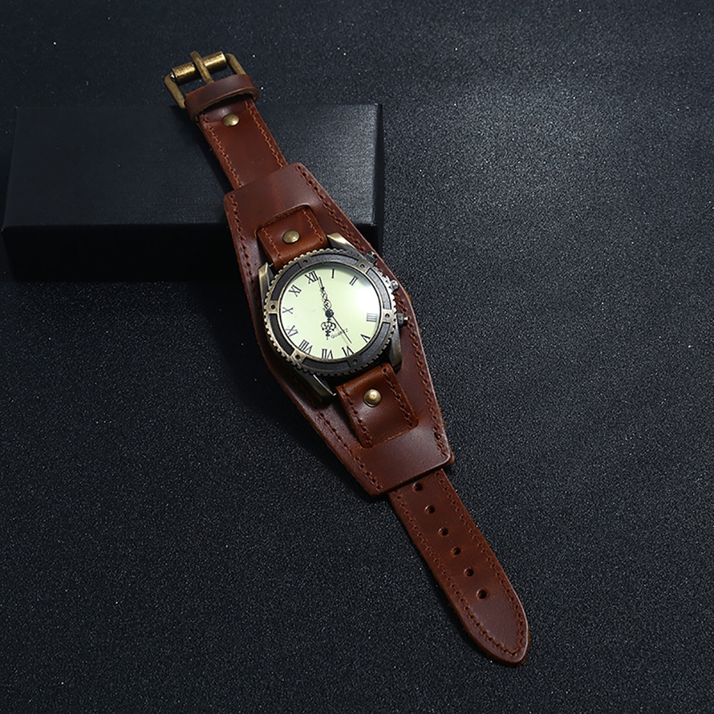 watches men Punk Retro Simple Pin Buckle Strap Leather Band Watch relogio masculino Quartz Wristwatches reloj saat
