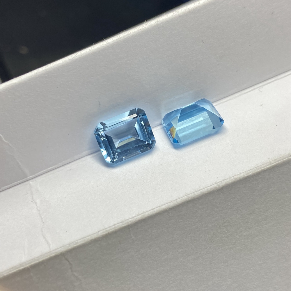 Meisidian Smaragd schneiden 8X10mm Original Brasilien Natürliche Himmel Blau Topas verlieren Edelstein Für Ohrring, Der