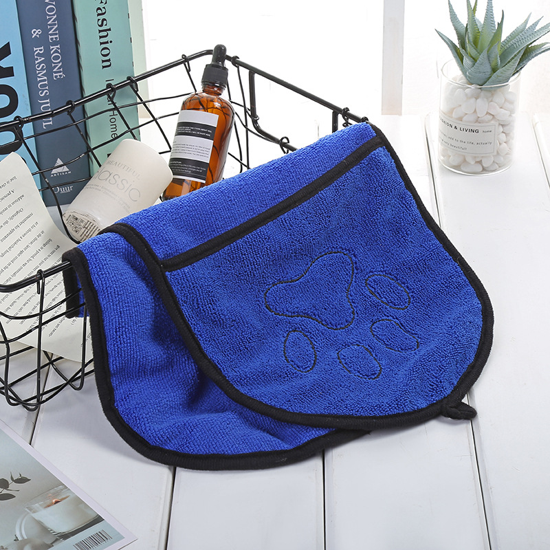 Pet Towel Dog Towel Bath Robe Soft Fiber Absorbent Cat Towel Pet Cleaning Products Dog Supplies Dog Bath Towel Microfibre: WHITE