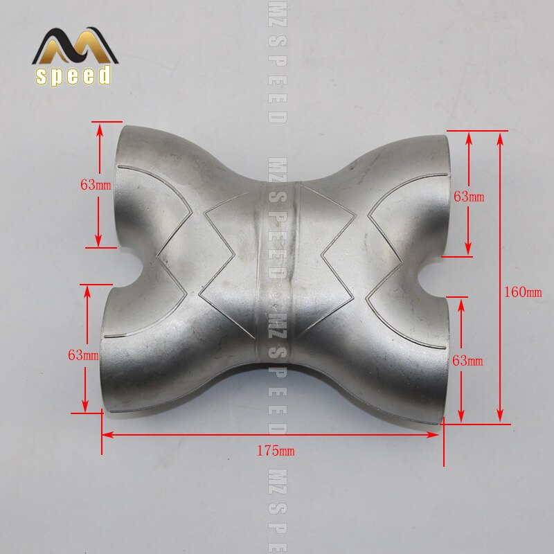 stainless steel sub - interface sub - two transfer accessories universal welding exhaust pipe noise eliminator four-way