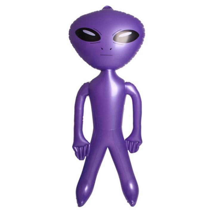 90 Cm/170 Cm Pvc Alien Opblaasbare Groene Pop Volwassen Kind Speelgoed Halloween Horror Kerst Verjaardagsfeestje Props: 90cm purple