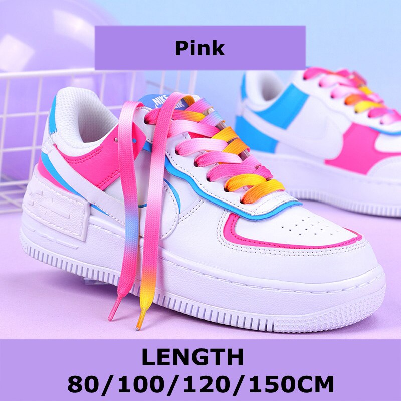 Modische flache Schnürsenkel, Regenbogen-Schnürsenkel für Sneaker, lässige Segeltuch-Schnürsenkel, Schuhzubehör, bunter Druck, Farbverlaufs-Schnürsenkel: Silber / 80cm