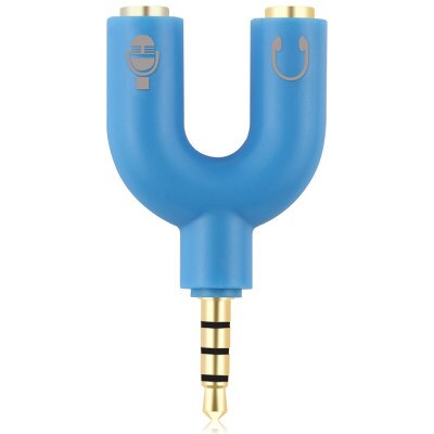 Jack 3.5 Mm Audio Kabel Connector Hoofdtelefoon Plug 1 Is Verdeeld In 2 Koppels Delen Headset Adapter: Blauw