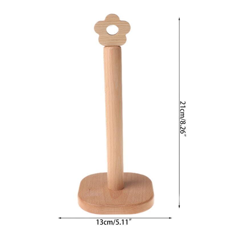 Wooden Kitchen Roll Holder roll Stand Wood Kitchen Paper Towel Roll Holder U7EA