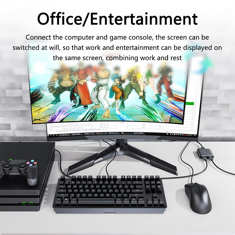 KuWFi 4K Two-Way HDMI Splitter 1x2/2x1 HDMI Bidirectional Switcher for Laptop PS4/Xbox Projector/ Sharing Monitor Plug and Play