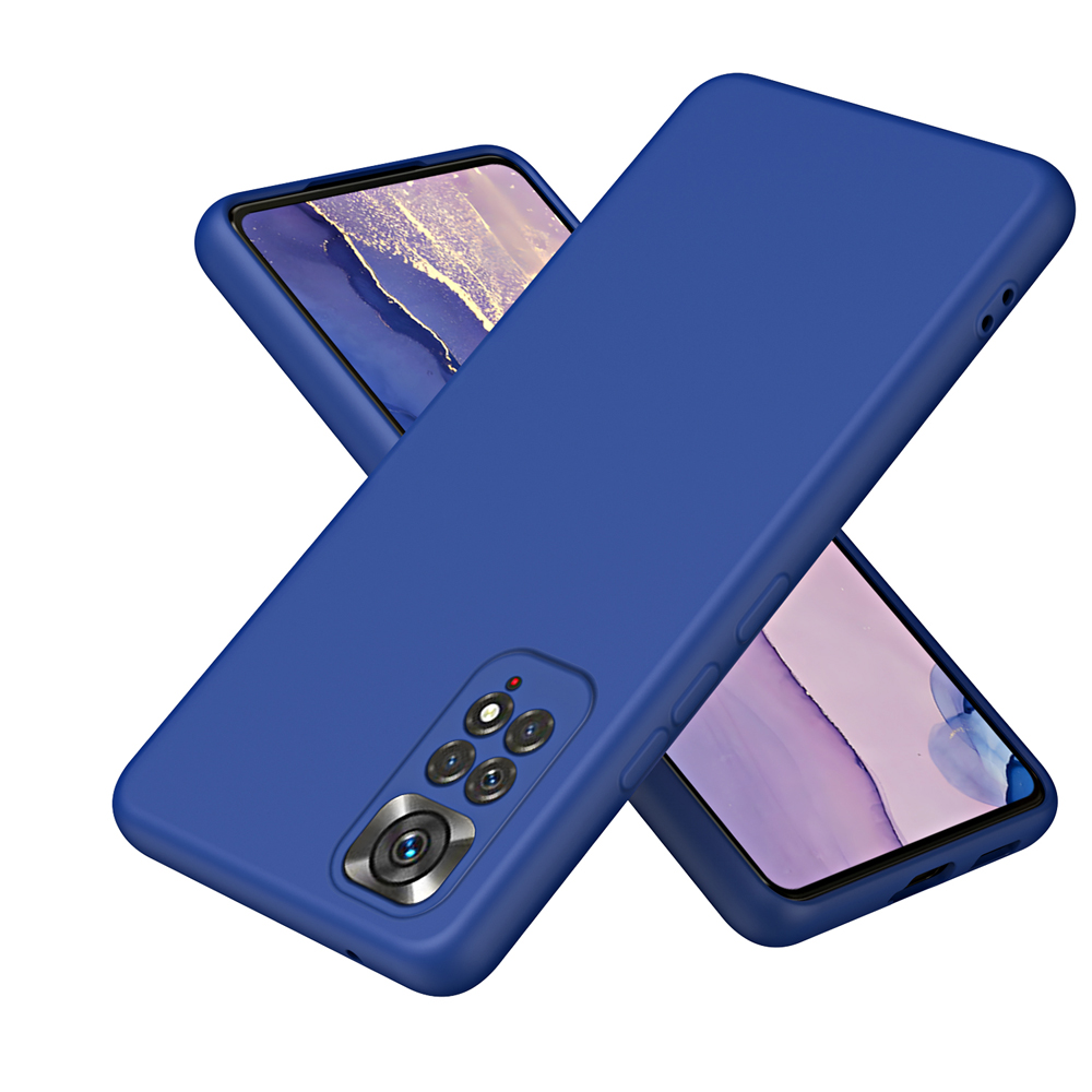 Coque en silicone liquide antichoc pour Xiaomi Redmi Note 11 Pro, 12 Pro, 4G, 5G, 11 S, 11 Pro, 2022: aluminium / Bleu foncé