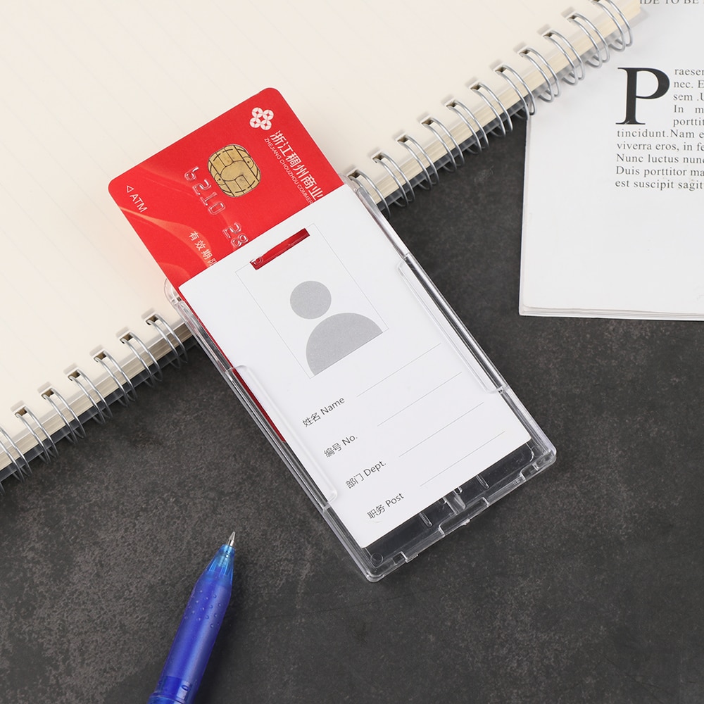 Hard Plastic Double-sided Card Holders Multi-use Card Sleeve Badge Protector Cover Durable Two-sided ID Business Case