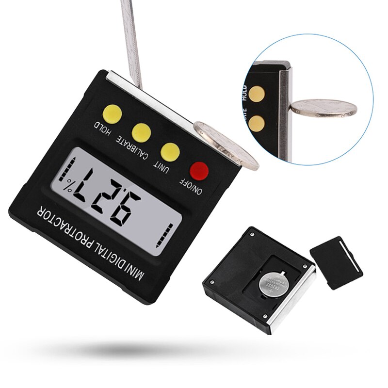 Angle Protractor Universal Bevel 360 Degree Mini Electronic Digital Protractor Inclinometer Tester Measuring Tools