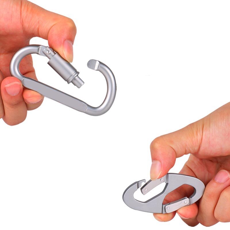 Aluminium veersleutel karabijnhaken clip draaguitrusting slot gesp sleutelhangers haak outdoor kampeeruitrusting ed