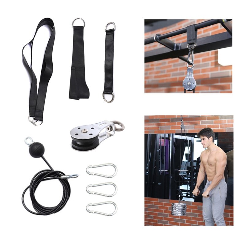 Fitness Diy Katrol Kabel Systeem Bevestigingssysteem Lengte Verstelbare Sets Met Laden Pin Triceps Band Touw Home Gym Apparatuur