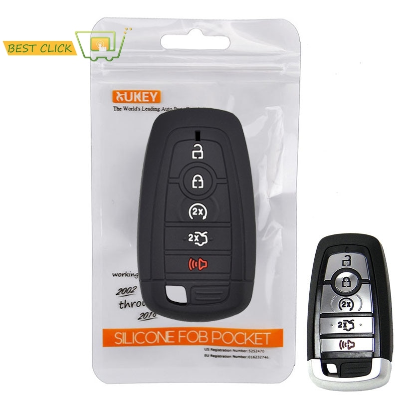 Funda de silicona de llave de control remoto para coche para Ford Fusion Mustang F-150 F-250 F-350 F-450 F-550 - cubierta carcasa para mando a distancia sin llave