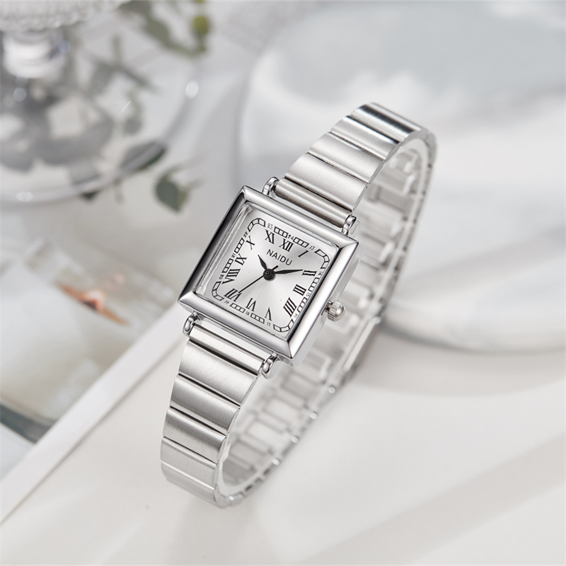 Modieus klassiek antiek model vierkant horloge met kleine wijzerplaat, quartz uurwerk, waterdicht, compact, eenvoudig, casual dameshorloge