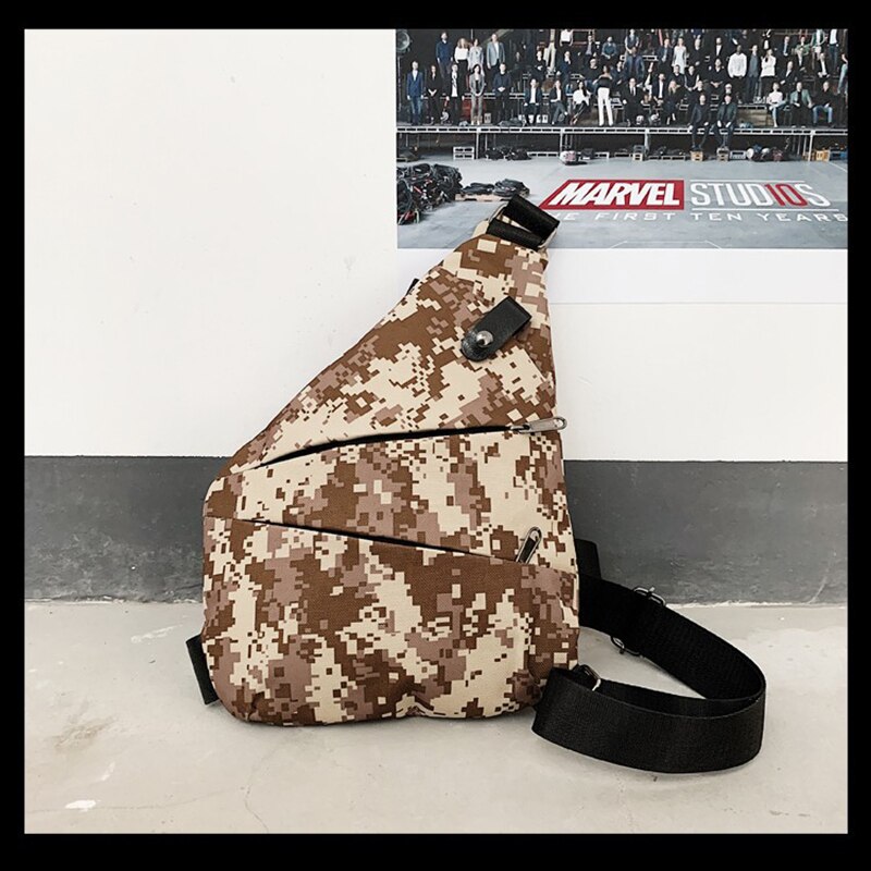 Mannen Reizen Zakelijke Fino Tas Inbraakpreventie Schoudertas Holster Anti Diefstal Beveiliging Band Digitale Opslag Borst Zak ZF10097: Camouflage Right