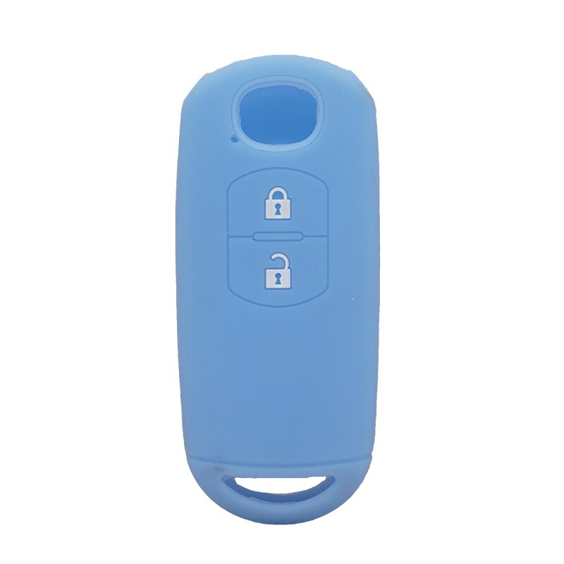Xinyuexin-funda de silicona para llave de coche, 2 botones para Mazda 2, CX-5, Atenza, CX-7, CX-9, CX-3, CX-4, MX5: light blue