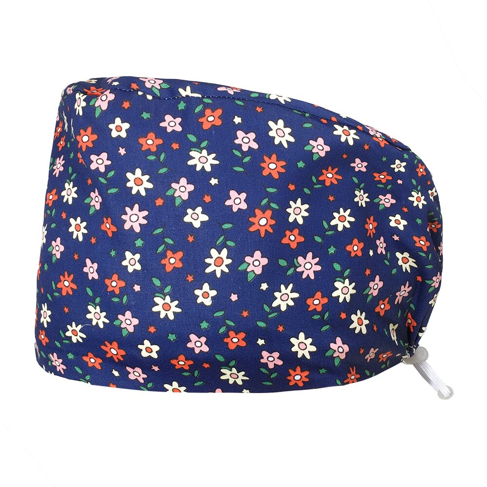 Scrubmuts voor huisdieren, verstelbare elastische gesp, werkmutsen voor voedingsdeskundigen, zweetabsorberend, cartoonprint, veelkleurige scrubmuts: 82027