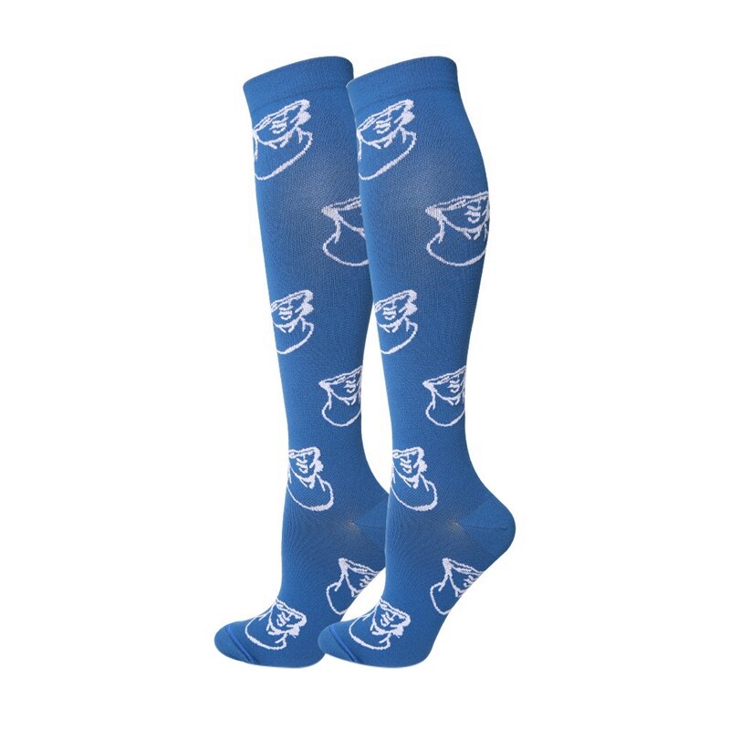 Kompression Socken Kniehohe/Lange Gedruckt Schuhe Zubehör Outdoor Sport Casual Stil Socken Strumpfwaren Für Radfahren Laufen: D / L/XL