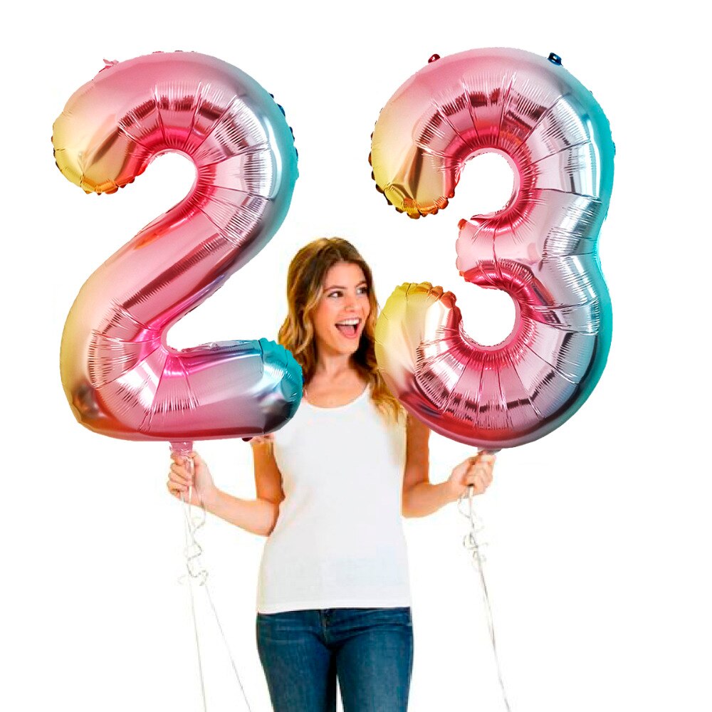 Huiran 32 tommers folieballonger tall ballongfigurer ballonger bursdagsfest dekor barn voksen ballong luftballongballer babyshower