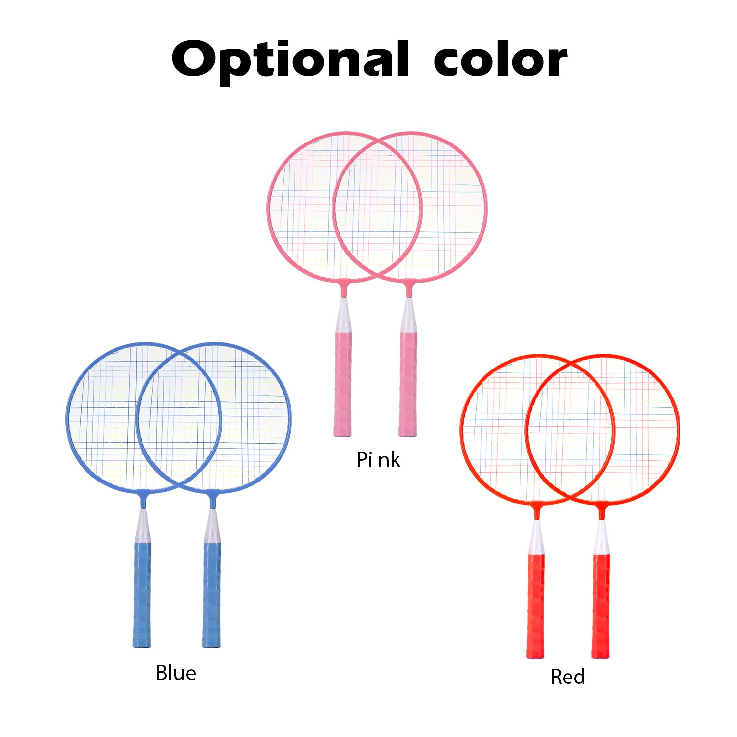Raqueta de bádminton para niños de 1 par Aleación de Nylon Pracitical Set de raquetas para los niños Juego de deporte jugando Bádminton