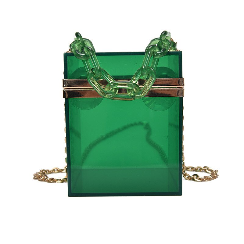 Sac à Main Transparent Vert Fluo - Petit Format Bandoulière - Fermeture Magnétique