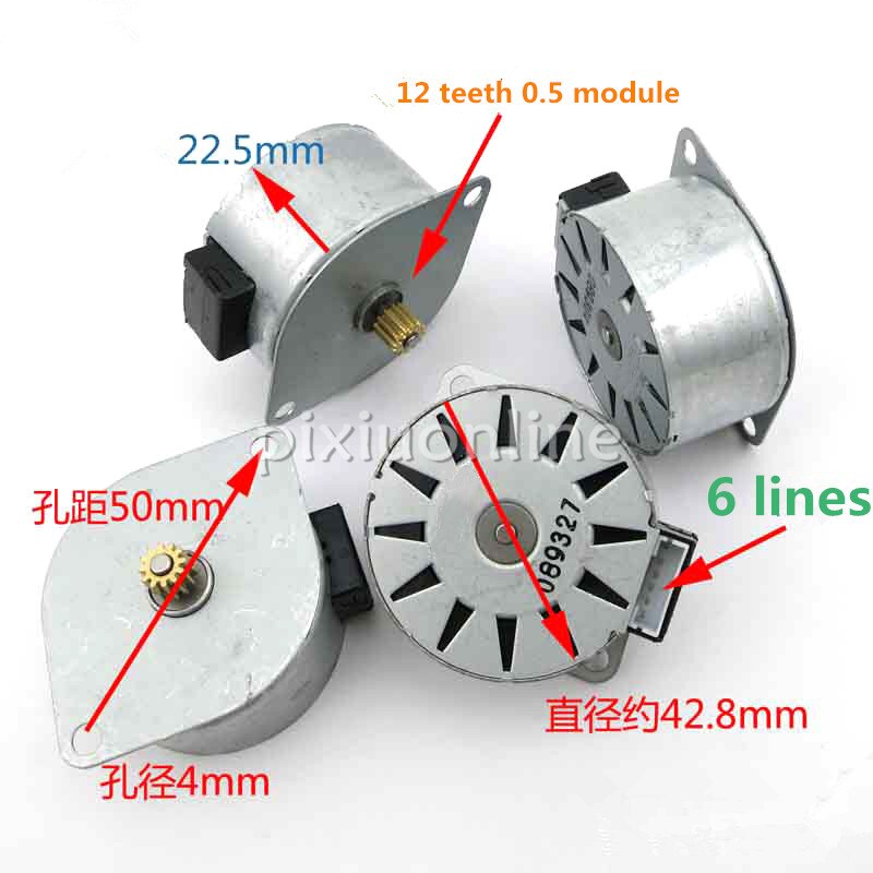 1pc J111 42mm Stepping Motor 2 phase 6 line Printer Motor Spindle Motor DIY Parts Russia
