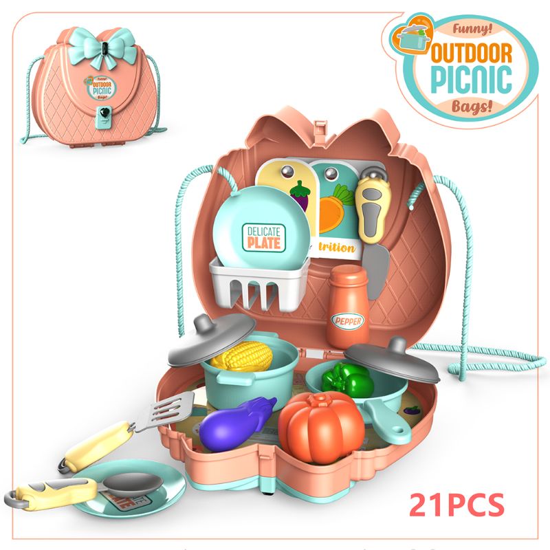 Children Simulation Tableware Tools Role Pretend Girls Play House Toys Set: C