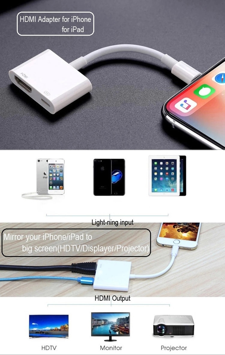 Naar Hdmi Kabel Adapter Met Lightning Poort Opladen