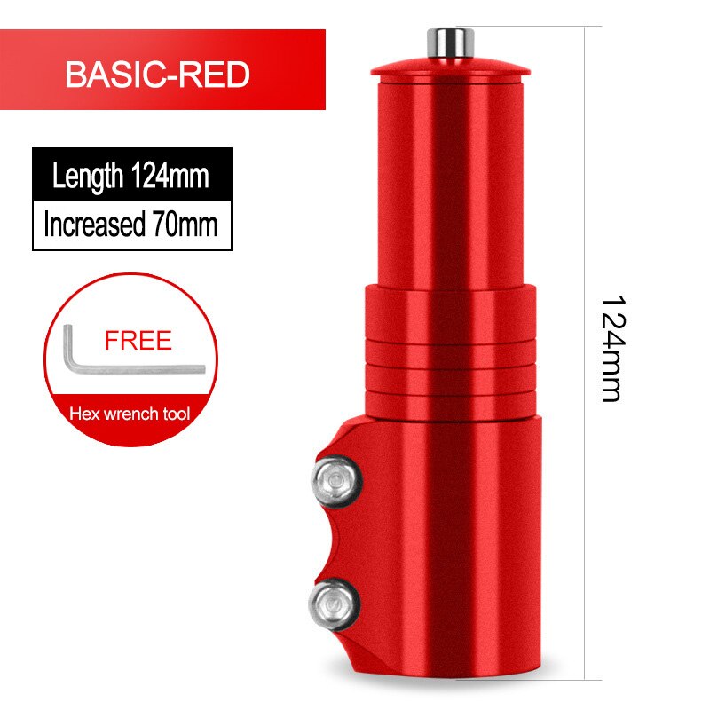 UNO Brand Ultralight Bike Stem -7 Degree MTB Road Bicycle Stem 31.8mm 70-120mm Cycling Pars Bicycle Handlebar Extender Bike Stem: 4545 RED