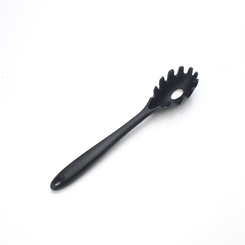 5-13 Pcs Siliconen Koken Tools Keukengerei Set Accessoires Met Opbergdoos Tong Spatel Met Houten Handvat Anti-aanbak kookgerei: Black Pasta Fork